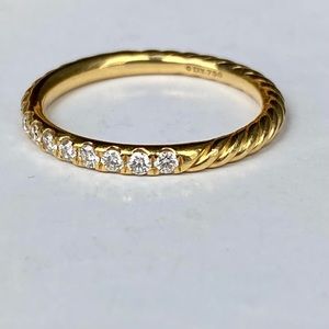 David Yurman diamond cable Eden band 18 karat yellow gold